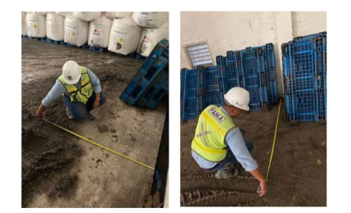 Gambar 1. Kerusakan Pelat Lantai Beton Gudang Penimbunan Bahan Peledak PT. Pamapersada District  SMMS 